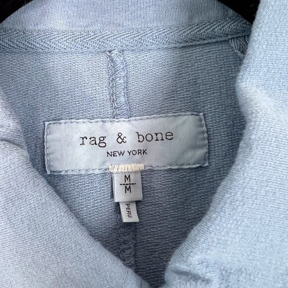 Rag & Bone Shirt Mens M Loopback Polo in Denim Blue - Picture 9 of 10